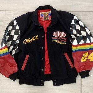 Vintage Jeff Gordon Nascar DuPont Racing Varsity Jacket Size Large
